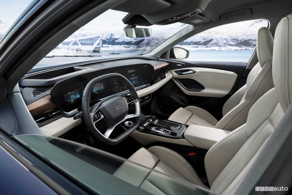 Audi Q6 e-tron quattro volante abitacolo