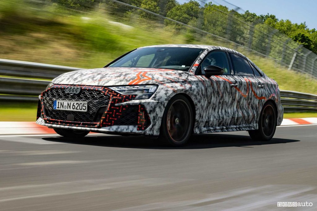 New Audi RS 3 pre-series on track at the Nürburgring