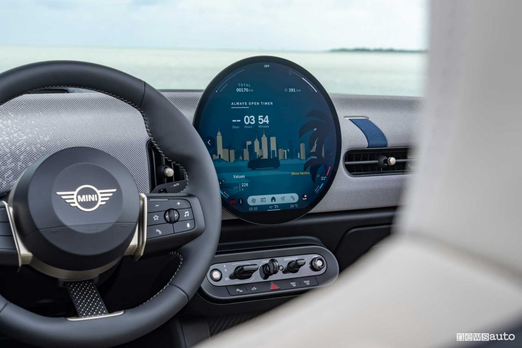 Mini Cooper Cabrio S central OLED display