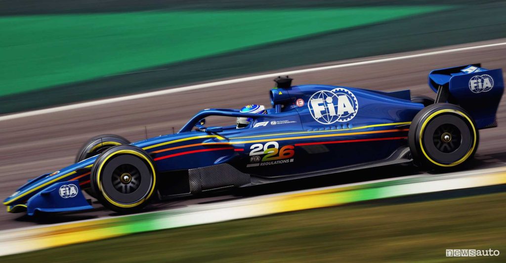 Monoposto F1 2026 render in pista