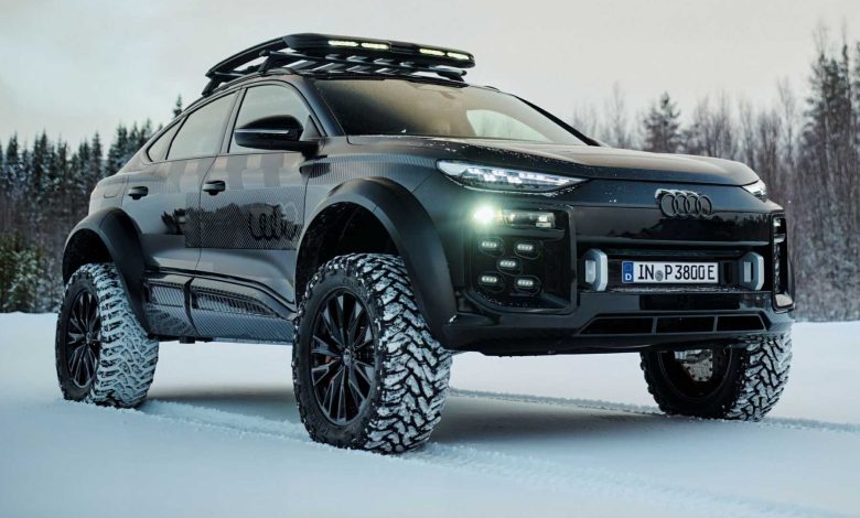 Audi Q6 e-tron offroad concept anteriore 3/4