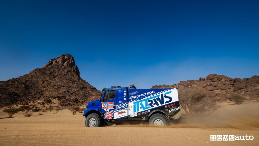 Danilo Petrucci ritiro Dakar con equipaggio 608 Italtrans in classe Camion su Iveco MM