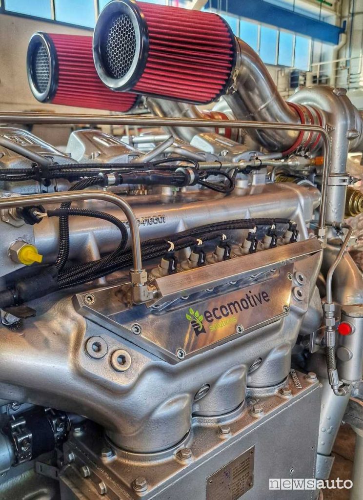 Propulsore marino L1306C2 Isotta Fraschini Motori (IFM) con sistema Ecomotive Solutions Dual Fuel AFS, Diesel (HVO) + Idrogeno/Biometano