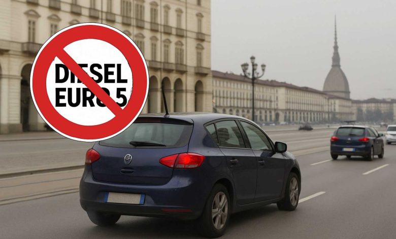 Stop alle auto diesel Euro 5 in Piemonte