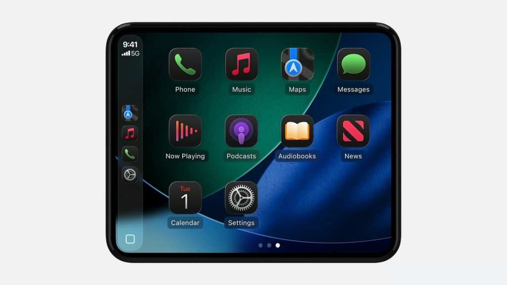 Render della schermata principale con la funzione Smart Display Zoom attiva su CarPlay con iOS 26