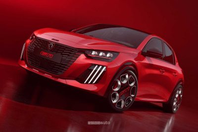 Peugeot E-208 GTi anteriore 3/4