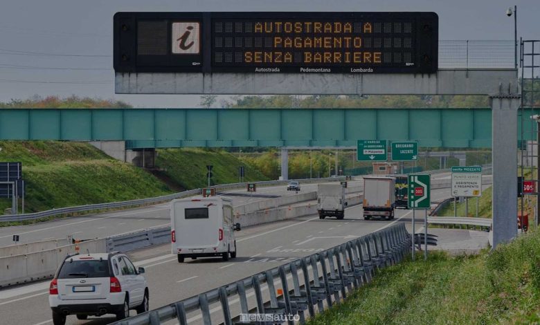 Pagamento automatico dell'autostrada senza Telepass