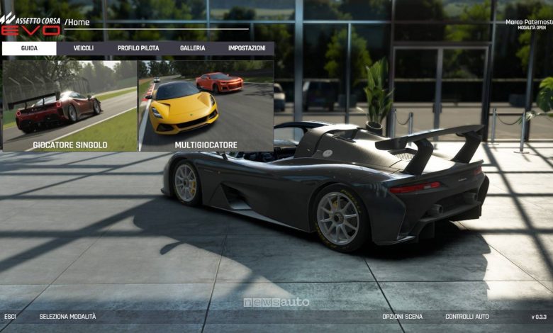 Assetto Corsa Evo Release 0.3 Selezione Singolo o Multigiocatore