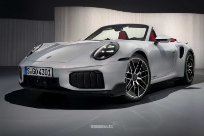 Nuova Porsche 911 Turbo S Cabriolet anteriore 3/4