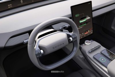 Skoda Vision O Concept volante abitacolo