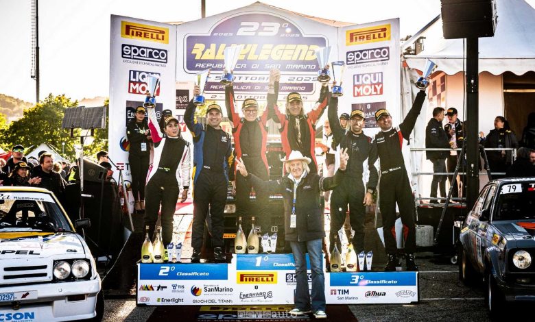 Podio Historic Rallylegend 2025 con Arturo Merzario