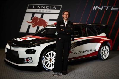 Roberta Zerbi, CEO Lancia con la Ypsilon Rally2 HF Integrale