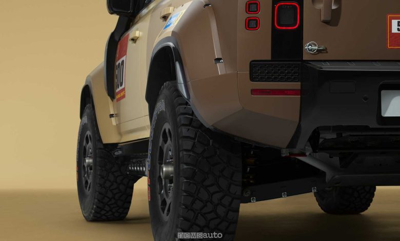 Land Rover Defender Dakar D7X-R dettagli delle sospensioni posteriori