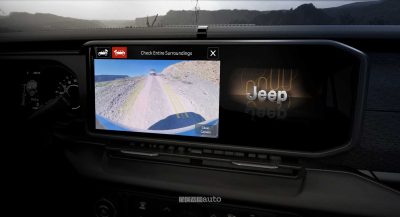 Nuova Jeep Wrangler Rubicon 2026 immagini telecamera