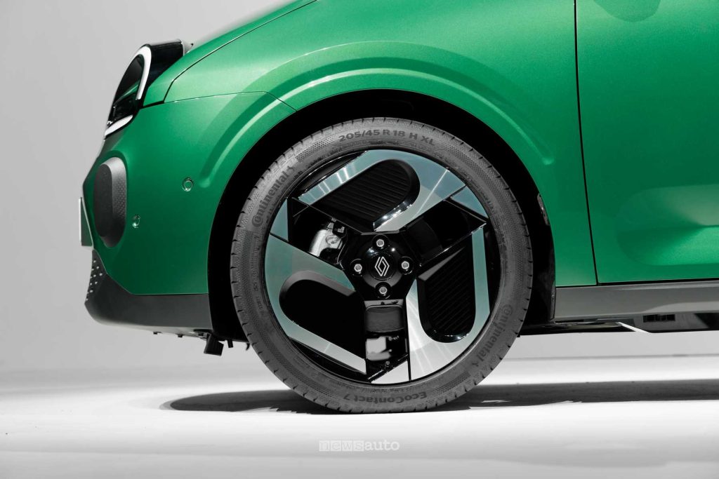 Renault Twingo E-Tech-Electric Techno Techno Vert Absolu cerchi da 18"