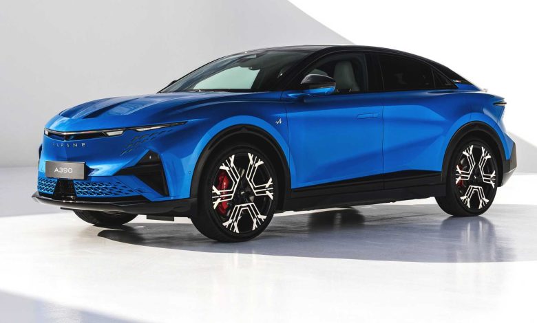 Alpine A390 GT anteriore 3/4