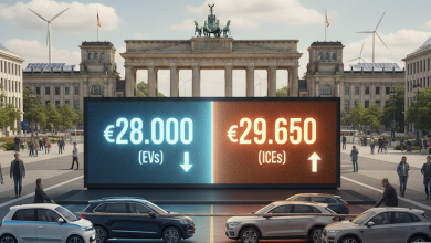 Il prezzo medio delle auto elettriche in Germania si avvicina a quello delle termiche